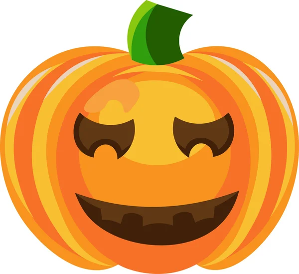 Vector colorful illustration of one drawn bright orange green and yellow colors pumpkin — ストックベクタ