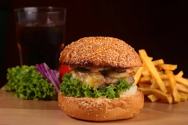 Appetizing fresh burger — Stock fotografie