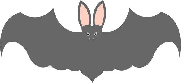 Vektorové ilustrace silhouette jedné nakreslené šedé barvy létající netopýr — Stockový vektor