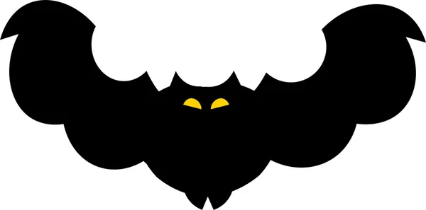 Ector 실루엣 그림 그려진된 검은 단색 박쥐 비행의 — 스톡 벡터