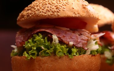 Big burgers with bacon