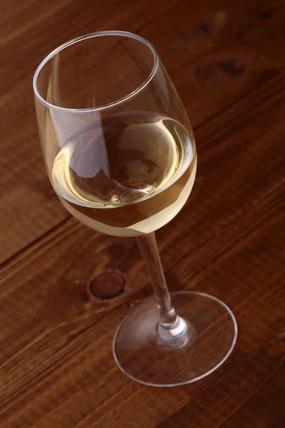 One glass with white wine — Stock Photo, Image