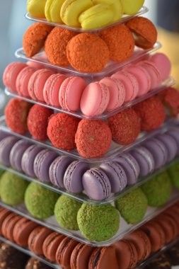 renkli macaron kurabiye