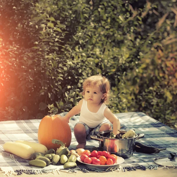 Child at picnic — Stock Photo, Image