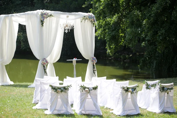 Svatba bílá pavilon — Stock fotografie