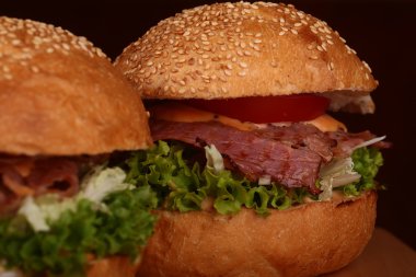 Taze lezzetli hamburger.