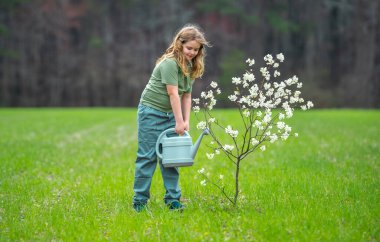 Çocuk çayırda ağaç dikiyor. Çocuklar meyve ağacı gibi büyür. Kürekli çocuk bahçıvan. Çocuk meyve bahçesinde çiçek açan ağaçlarla çalışıyor. Çocuklar arka bahçeye ağaç dikiyorlar. Ağaçlarla ilgilenen genç çiftçi