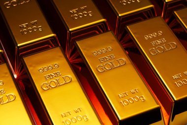 Altın külçeleri. Ticaret için altın. Altın ve bankacılık kavramları. Altın rezervi külçeleri