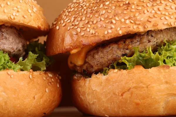 Hamburger gustoso al coperto — Foto Stock