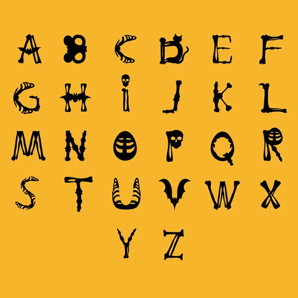 Alphabet on yellow — 스톡 벡터