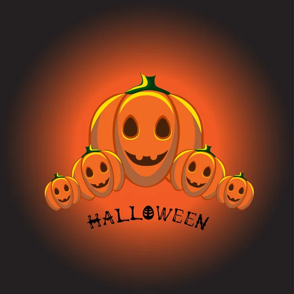 Pompoen en halloween — Stockvector