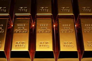 Külçeler için altın renkli metal arka plan. Altın sarısı arka plan. Altın bar stüdyo geçmişi. Altın arkaplan