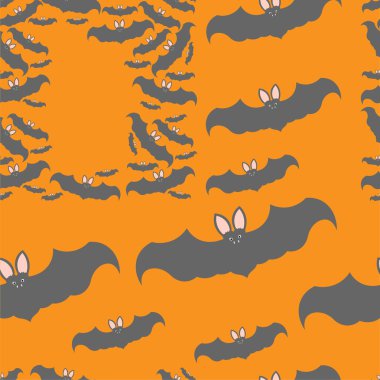 Grey bats on orange