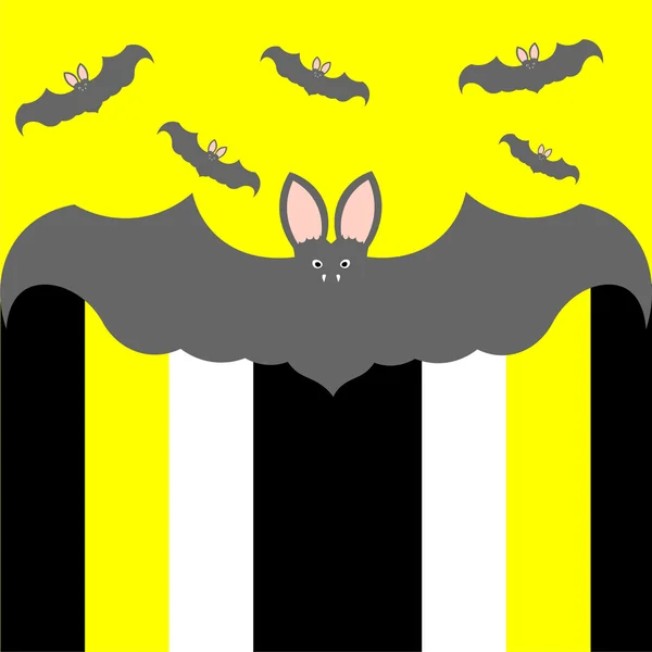 Cover bat on yellow — Stockvector