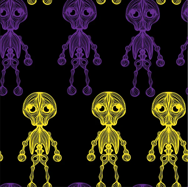 Squelettes jaunes violettes — Image vectorielle