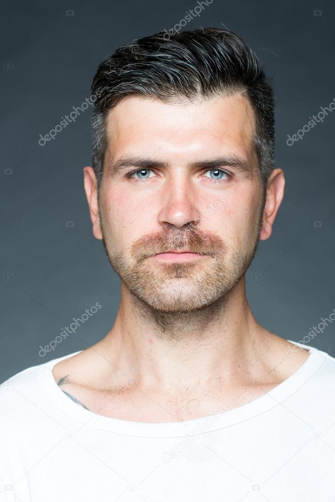 Shaved man with bristle