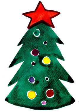 New Year evergreen tree with Christmas star