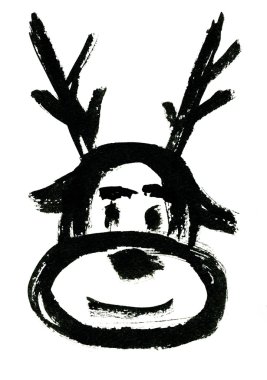Mask of Christmas deer with staghorns