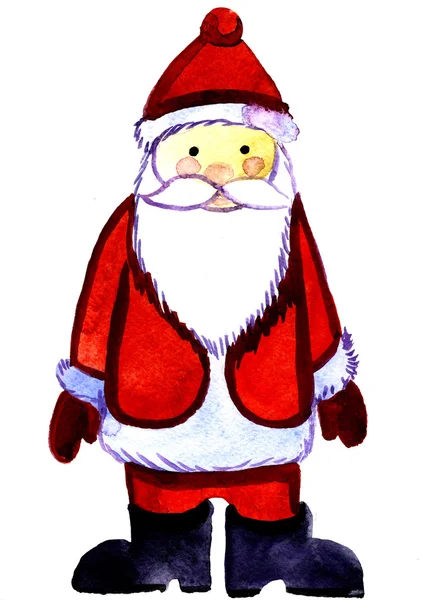 Santa Claus with beard in red — Zdjęcie stockowe