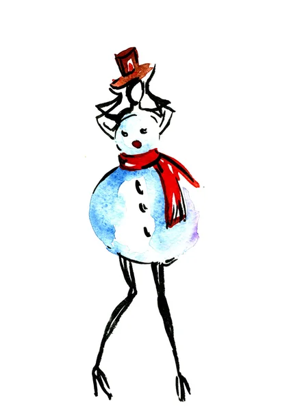Дівчина в костюмі різдвяного сніговика — стокове фото