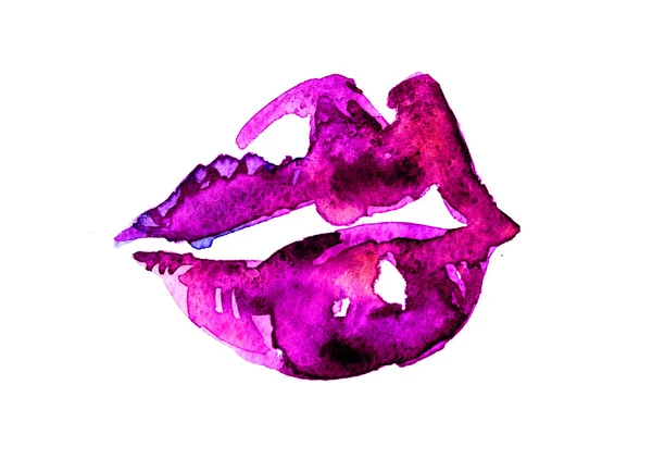 Lips with violet stains — ストック写真