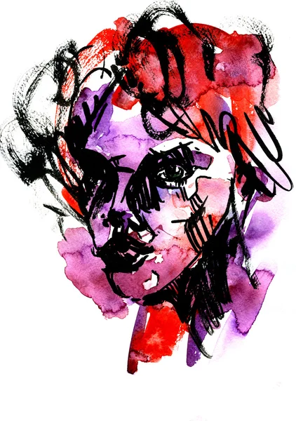 Abstrakcyjna kobieca twarz — Zdjęcie stockowe