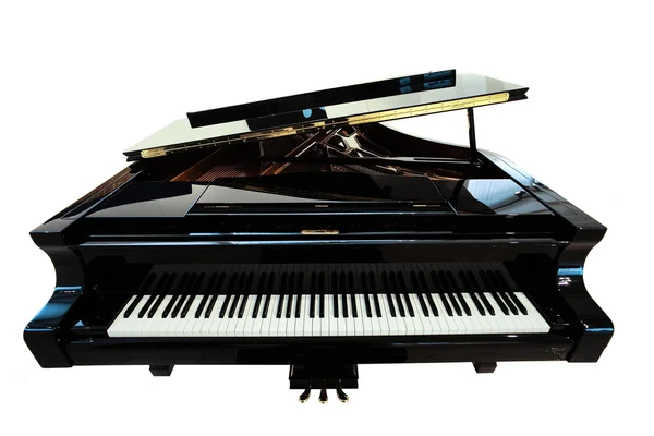 Чёрный пианино крупным планом — стоковое фото