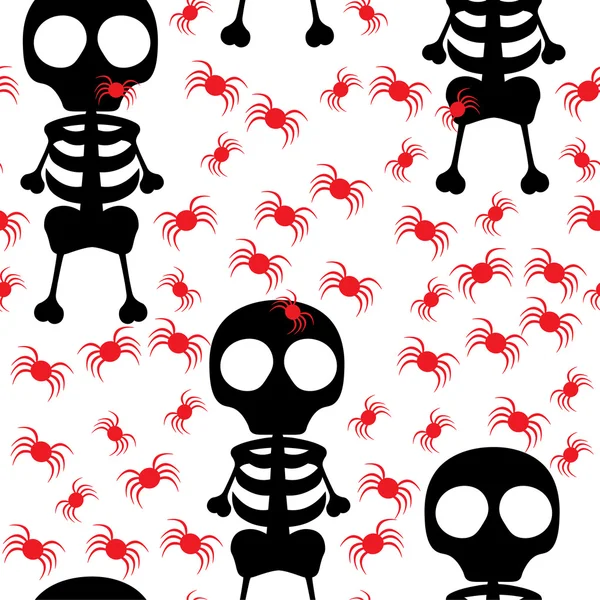 Seamless skeleton and spiders — Stock Illustration Seamless skeleton and spiders Stock Vector