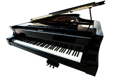Black piano closeup
