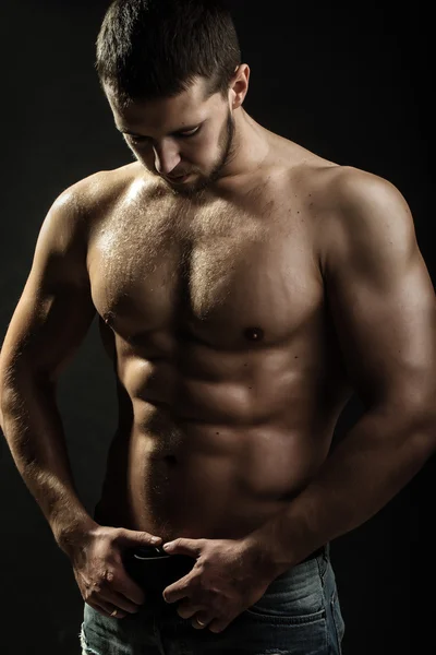 Uomo muscolare sessuale — Foto Stock
