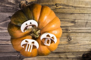 Pumpkin with slices of champignon