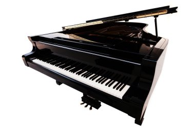 Black piano closeup