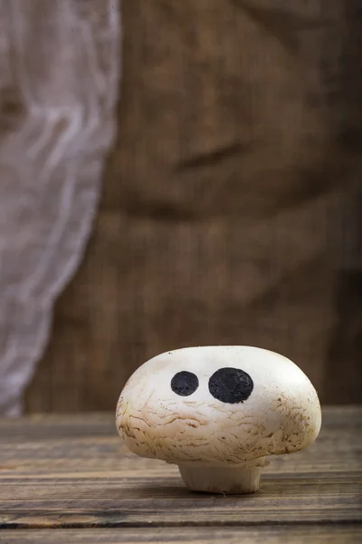 Halloween mushroom with ghost face — Stockfoto