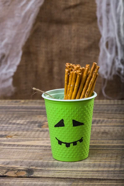 Una taza de Halloween desechable — Foto de Stock