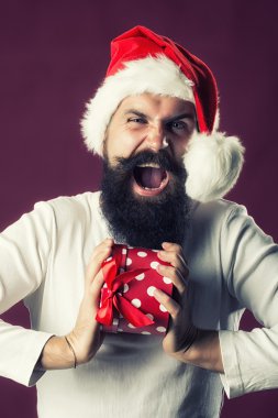 Yeni yıl hediye kutusu adamla