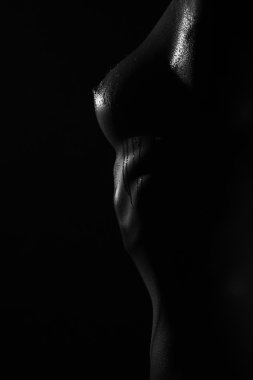 Islak kadın göğüs