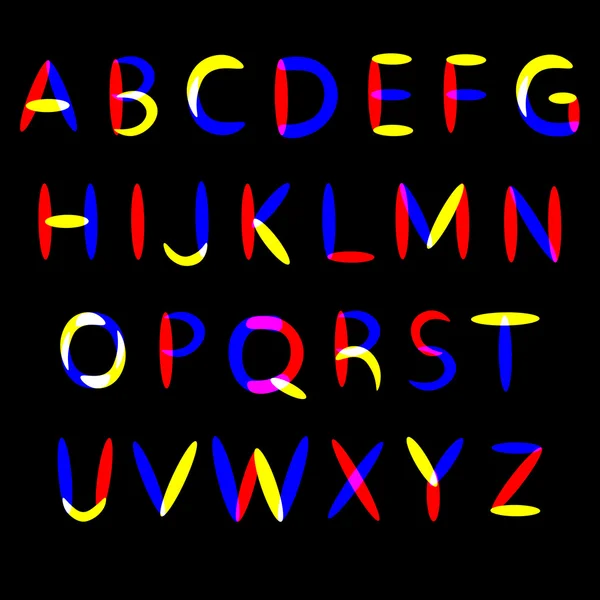 Rainbow english alphabet — Stock Vector