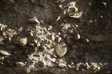 Eski çakıl taş duvar 