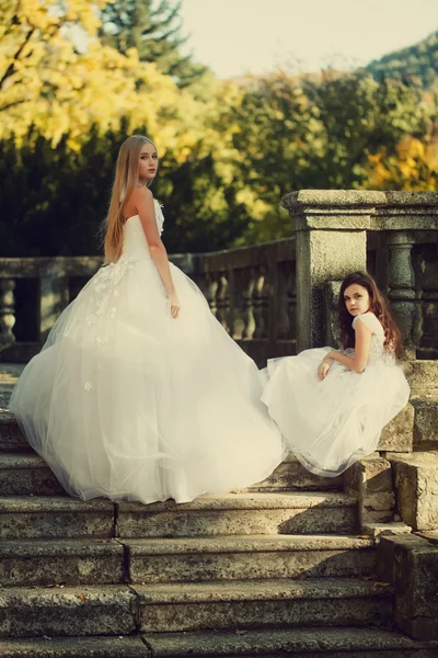 Foto sfumata della sposa con sorella — Foto Stock