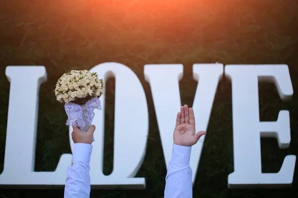 Amor flores do casamento — Fotografia de Stock