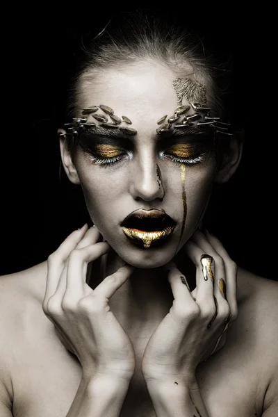 Mujer sexy de oro — Foto de Stock