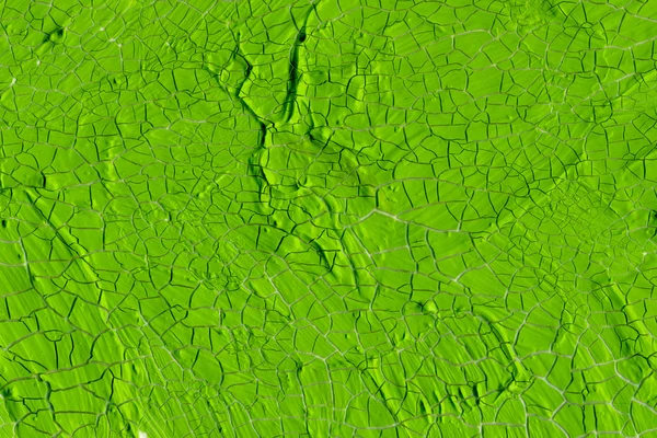 Old bright green paint crackles — Stockfoto