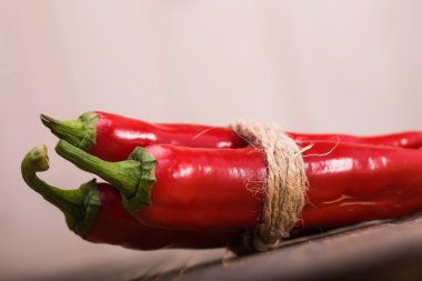 Closeup of hot-flavored peppers