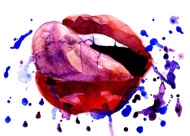 Sexy female mouth illustration