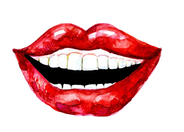 Female laughing lips — Stockfoto