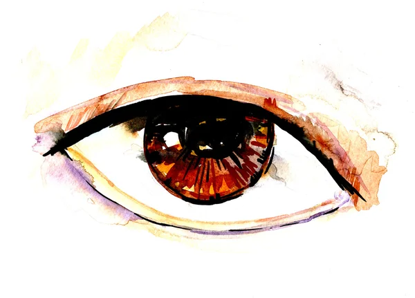 Watercolor hazel eye illustration — Stockfoto