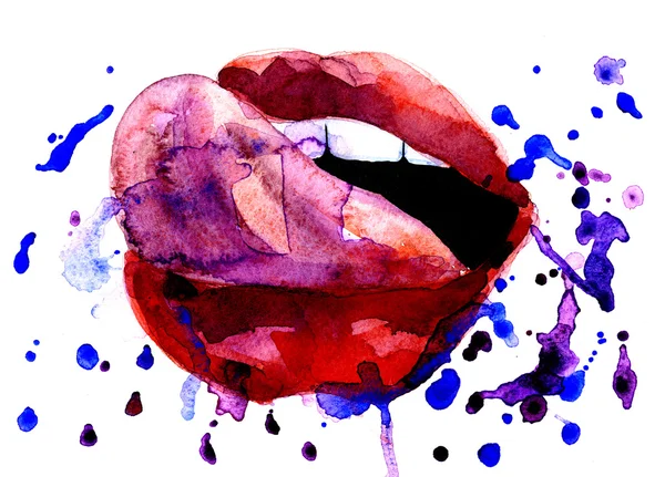 Sexy ilustración de boca femenina — Foto de Stock