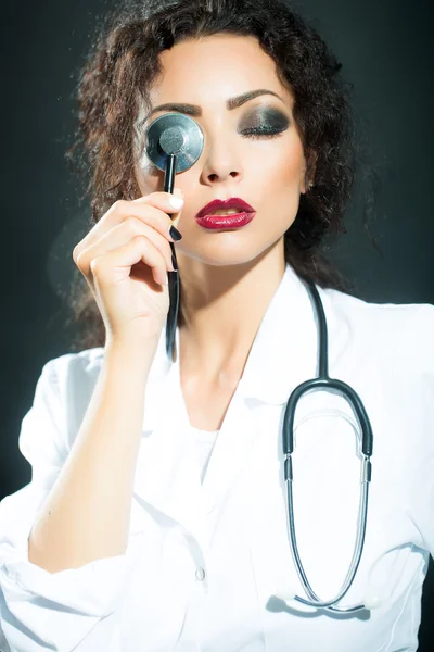 Nurse with stethoscope — Stock Photo, Image