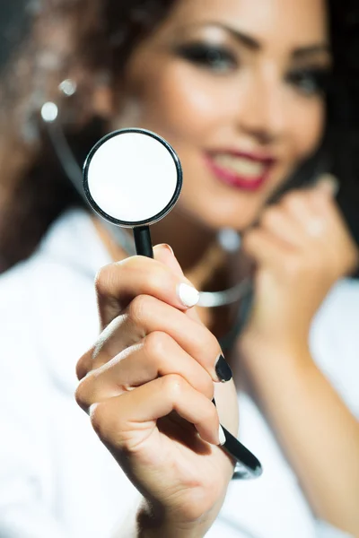 Woman with stethoscope — Stock Photo, Image