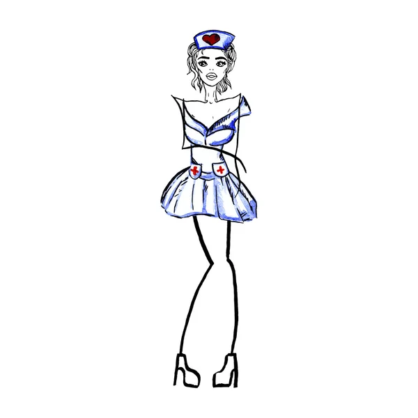 Sexual nurse in uniform — Stockvector